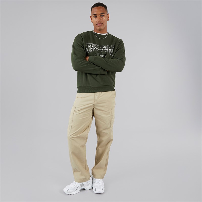 JJ REBEL Mens Carlos Loose Rebel Cargo Trousers Crockery