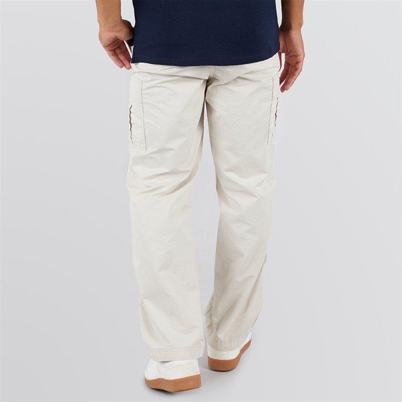 JJ REBEL Mens Carlos Loose Rebel Cargo Trousers Moonbeam