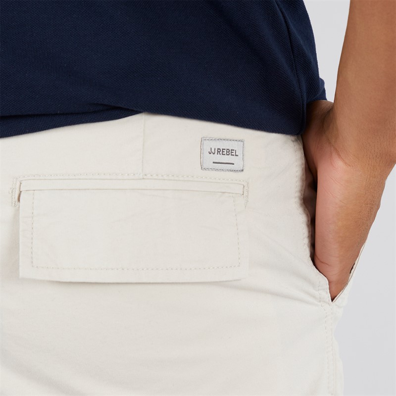 JJ REBEL Mens Carlos Loose Rebel Cargo Trousers Moonbeam
