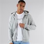 JJ REBEL Mens Rebel Logo Zip Hoodie Light Grey Melange