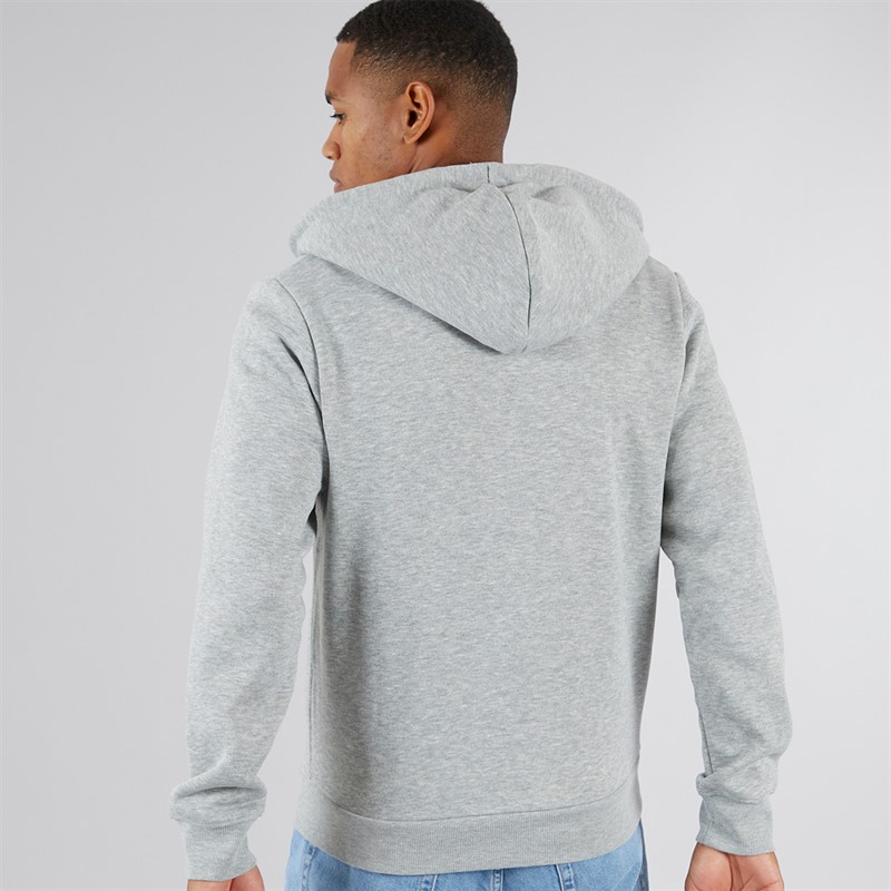 JJ REBEL Mens Rebel Logo Zip Hoodie Light Grey Melange