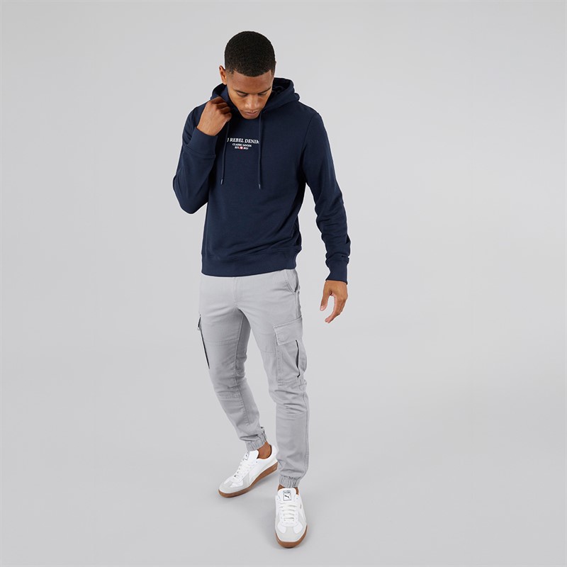 JJ REBEL Mens Print Hoodie Sky Captain