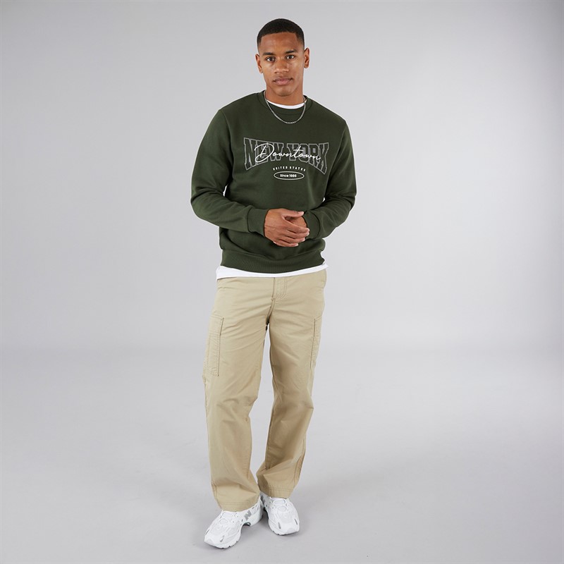 JJ REBEL Mens New York Sweatshirt Kombu Green