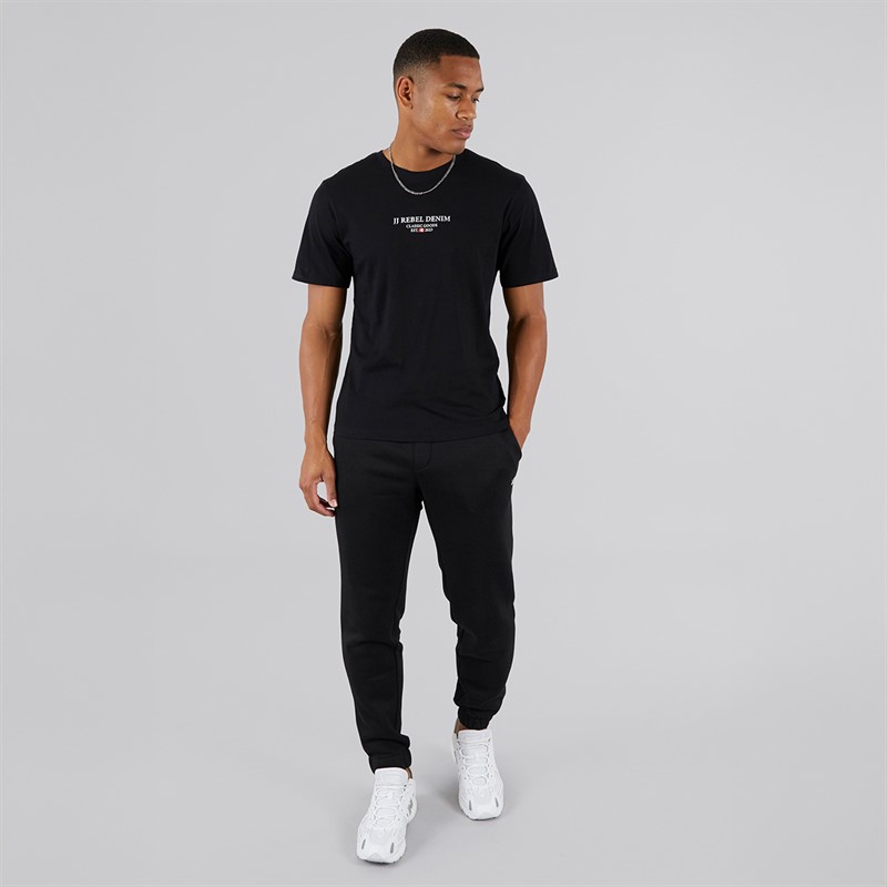 JJ REBEL Mens Print T-Shirt Black