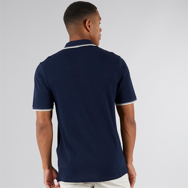 JJ REBEL Mens Zell Short Sleeve Polo Shirt Sky Captain