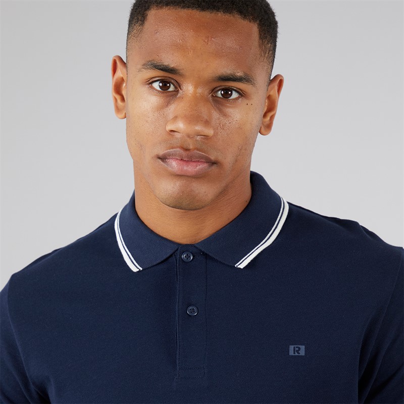 JJ REBEL Mens Zell Short Sleeve Polo Shirt Sky Captain