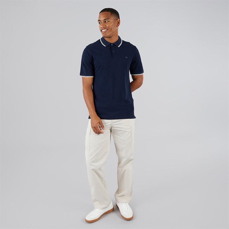 JJ REBEL Mens Zell Short Sleeve Polo Shirt Sky Captain