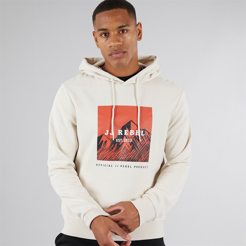 JJ REBEL Mens Raven Hoodie Moonbeam