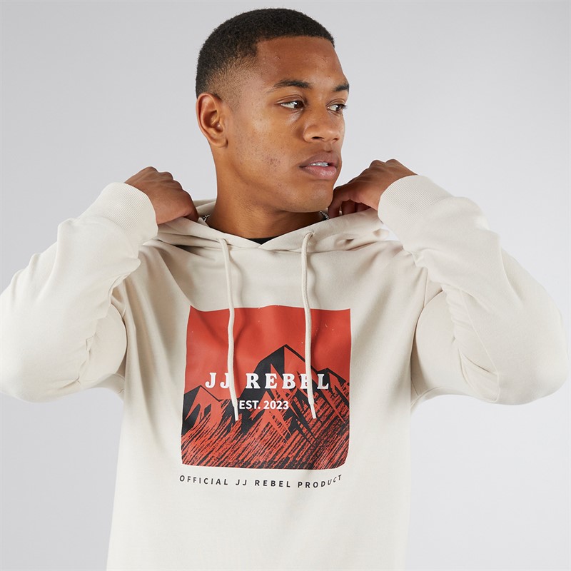 JJ REBEL Mens Raven Hoodie Moonbeam