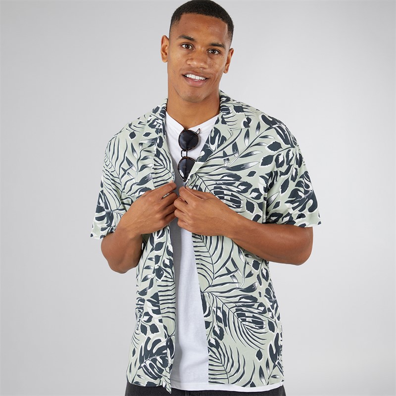 JJ REBEL Mens Bloom Resort Short Sleeve Shirt Desert Sage