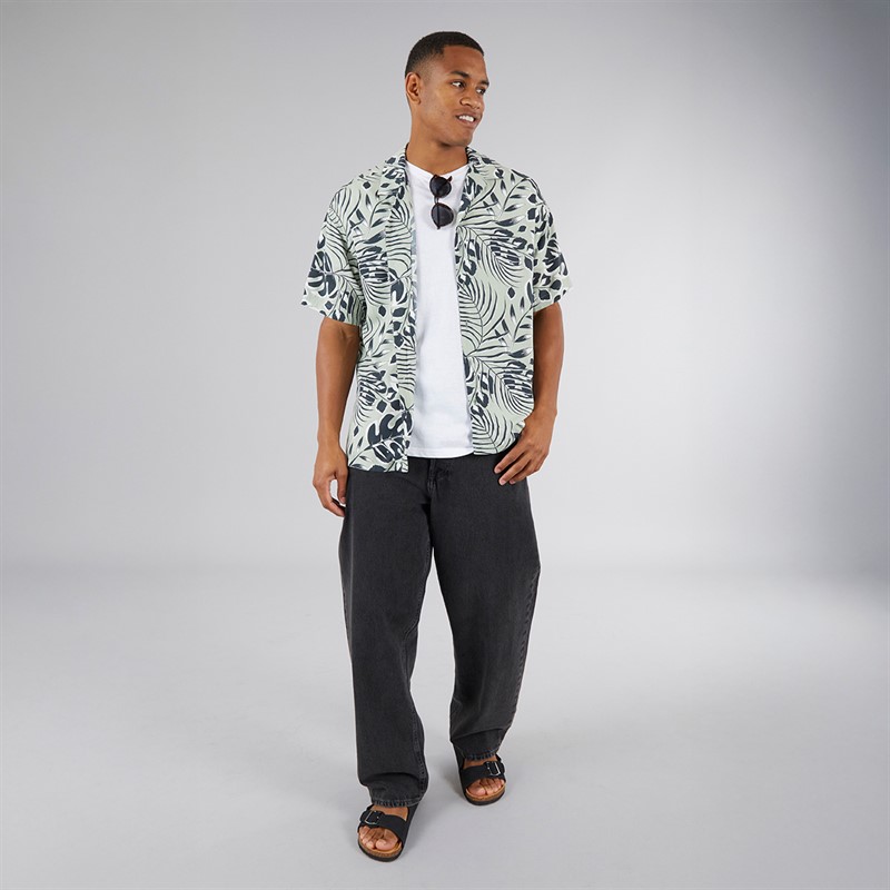 JJ REBEL Mens Bloom Resort Short Sleeve Shirt Desert Sage