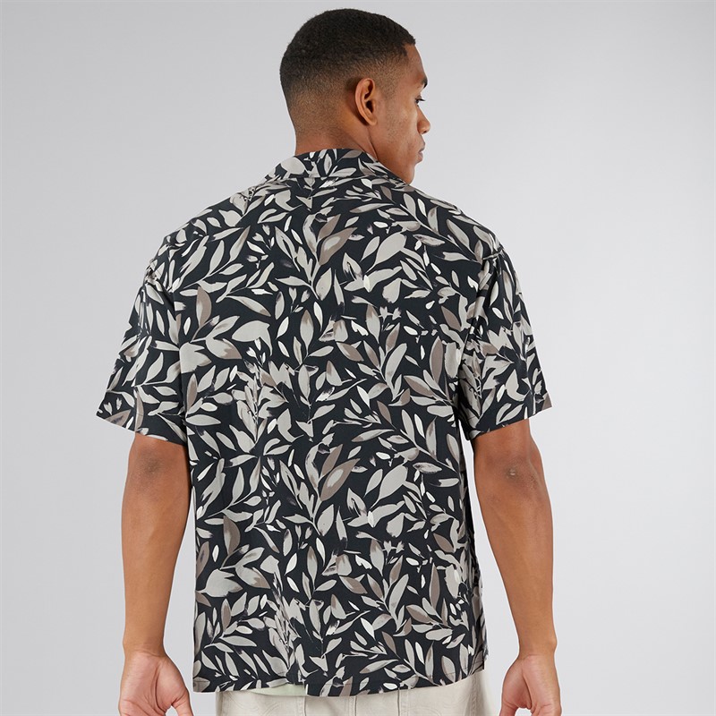 JJ REBEL Mens Bern Resort Short Sleeve Shirt Black