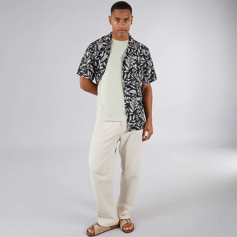 JJ REBEL Mens Bern Resort Short Sleeve Shirt Black