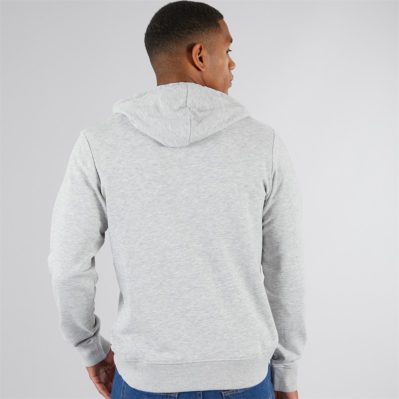 JJ REBEL Mens Print Hoodie Light Grey Melange