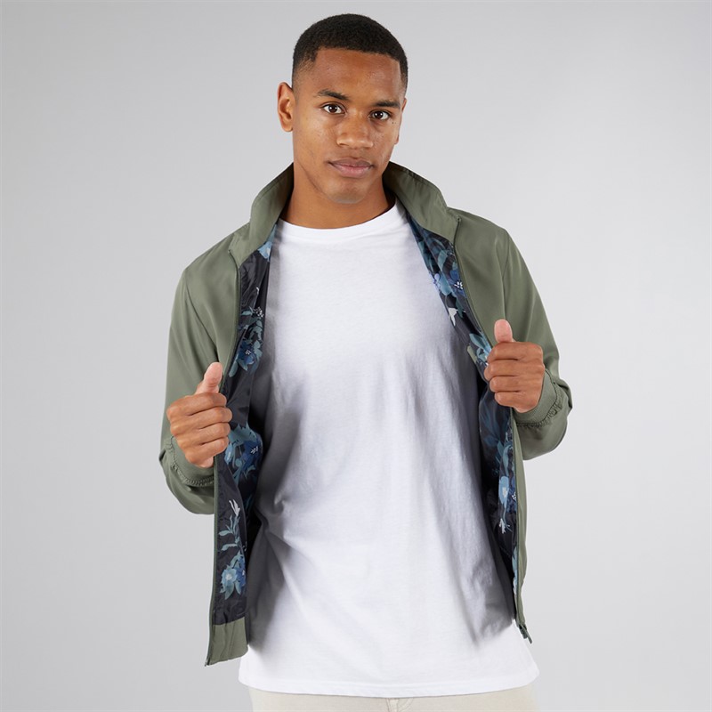 JJ REBEL Mens Bastian Harrington Bomber Jacket Beetle - Size S