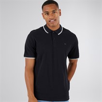 JJ REBEL Mens Zell Short Sleeve Polo Black