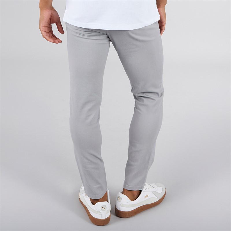 JJ REBEL Mens Michael Slim Sharp Chinos Ultimate Grey