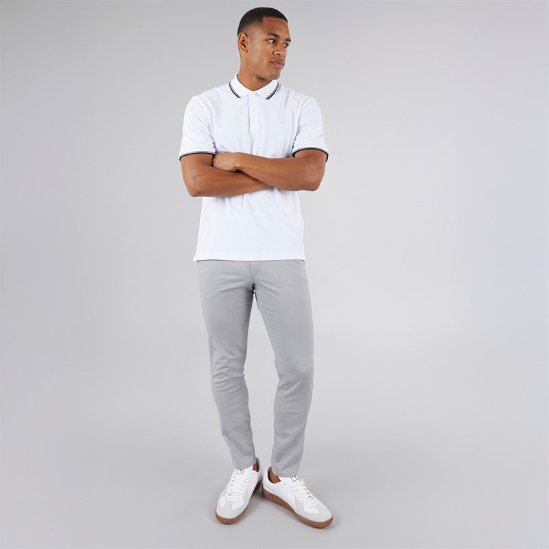 JJ REBEL Mens Michael Slim Sharp Chinos Ultimate Grey