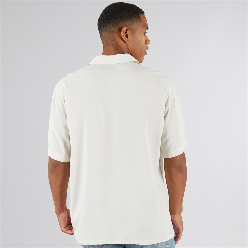 JJ REBEL Mens Water Resort Short Sleeve Shirt Moonbeam