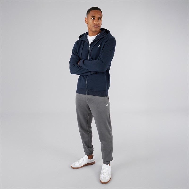 JJ REBEL Mens Rebel Logo Zip Hoodie Sky Captain