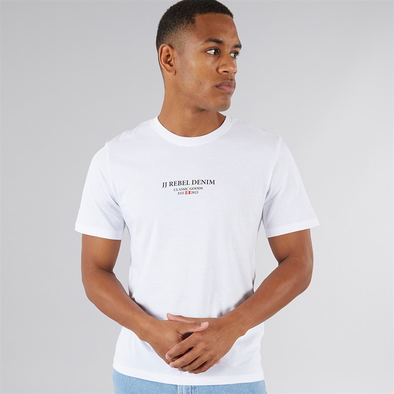 JJ REBEL Mens Print T-Shirt White - Size XXL