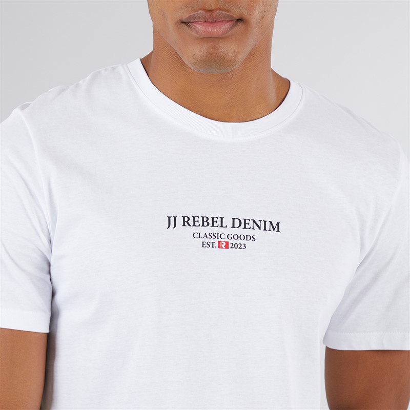 JJ REBEL Mens Print T-Shirt White