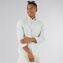JJ REBEL Mens Row Stripe Long Sleeve Shirt Iceberg Green