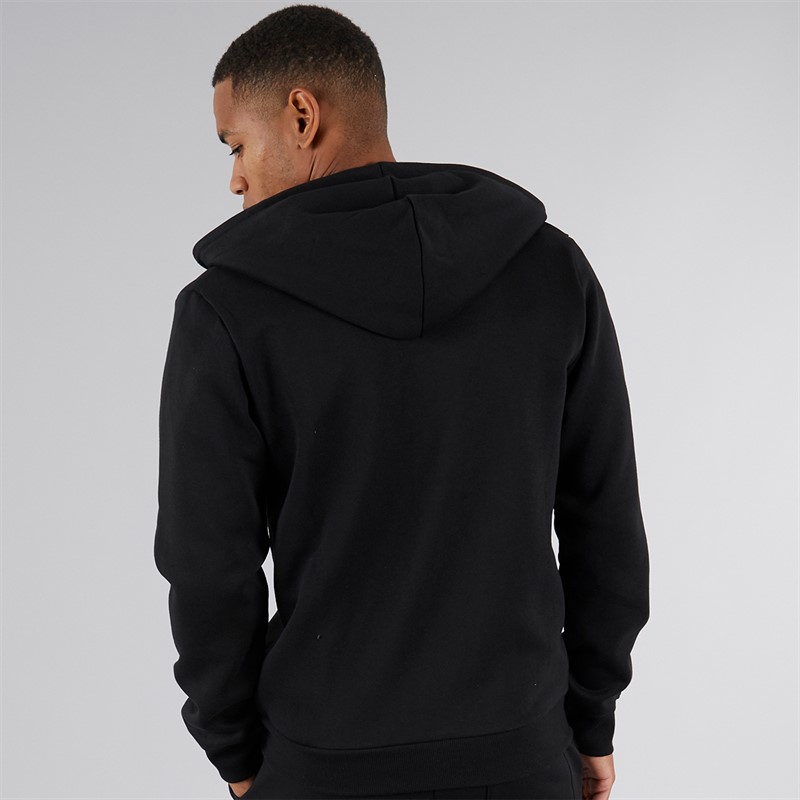JJ REBEL Mens Rebel Logo Zip Hoodie Black