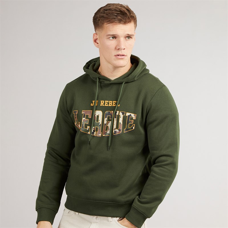 JJ REBEL Mens Hamilton Sweat Hoodie Kombu Green