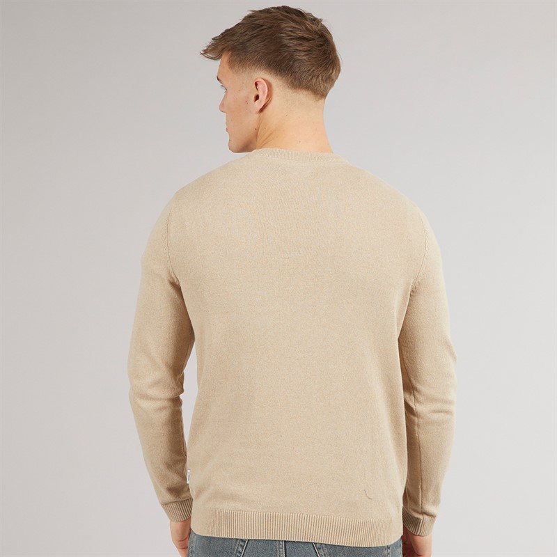 JJ REBEL Mens Callum Crew Neck Jumper Crockery