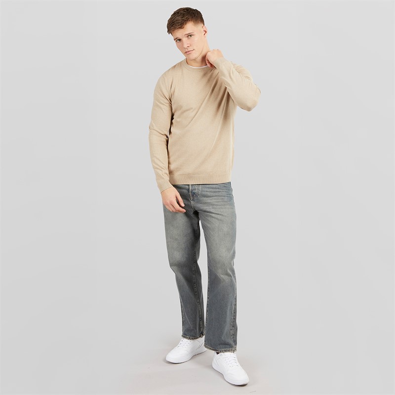 JJ REBEL Mens Callum Crew Neck Jumper Crockery