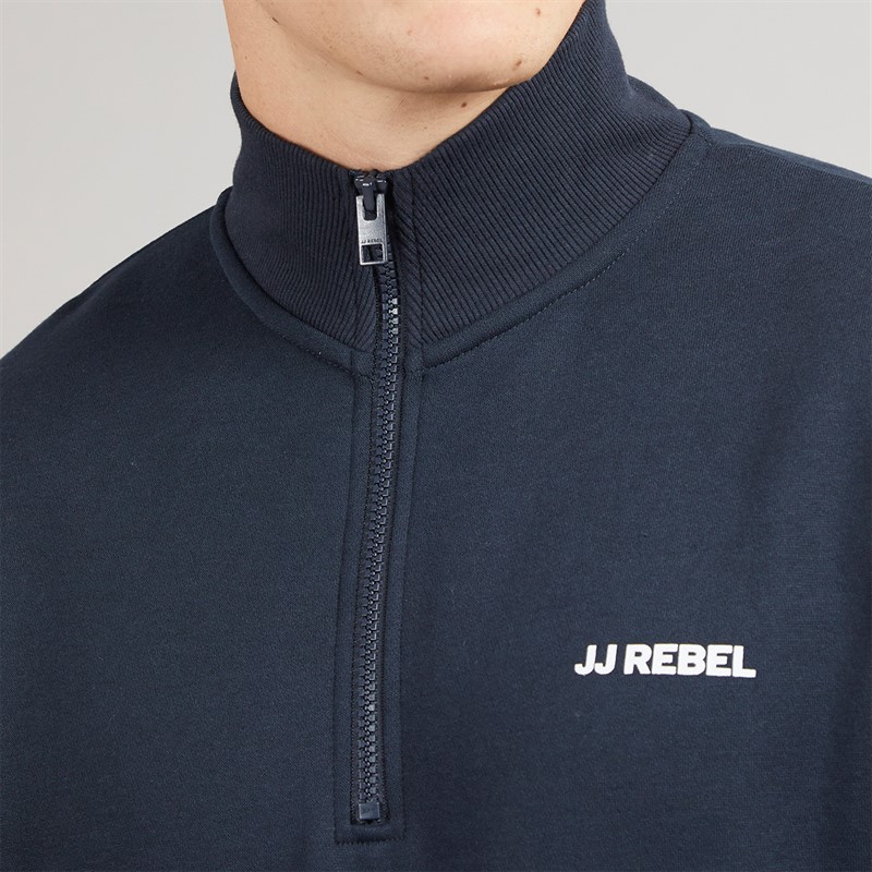 JJ REBEL Mens Billie Half Zip Sweatshirt Sky Captain