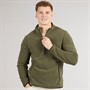 JJ REBEL Mens Fleece Half Zip Jacket Forest Night
