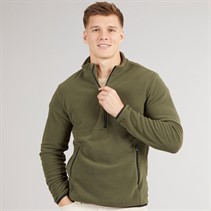 JJ REBEL Mens Fleece Half Zip Jacket Forest Night