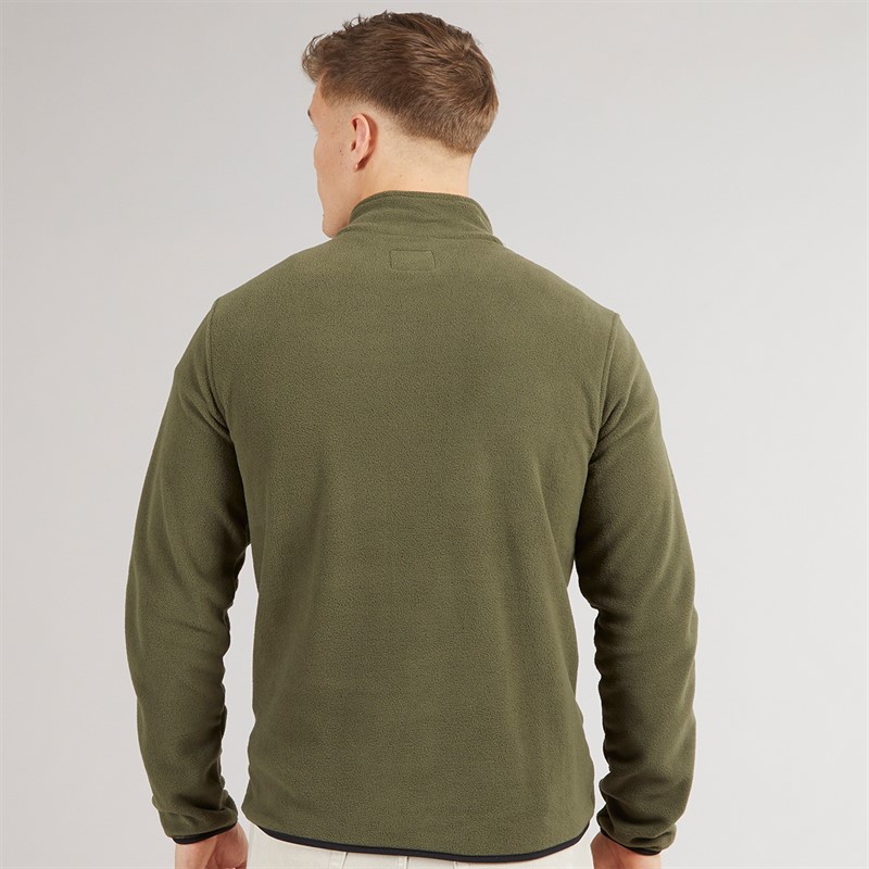 JJ REBEL Mens Fleece Half Zip Jacket Forest Night