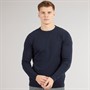 JJ REBEL Mens Callum Crew Neck Jumper Navy Blazer