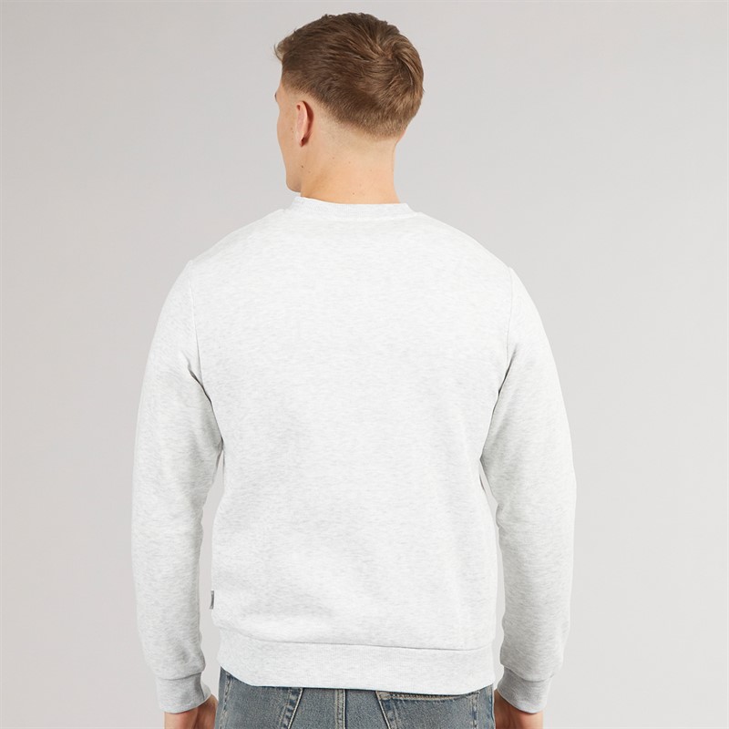 JJ REBEL Mens Base Crew Neck Sweatshirt White Melange