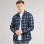 JJ REBEL Mens Rebel Long Sleeve Checked Shirt Navy Blazer