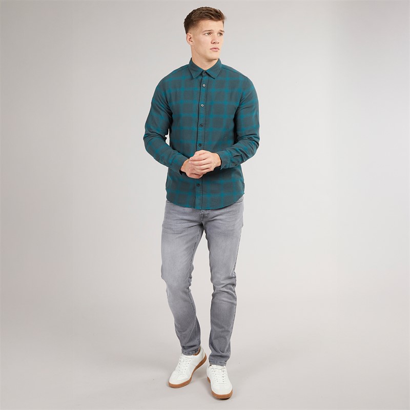 JJ REBEL Mens Rebel Long Sleeve Checked Shirt Magical Forest