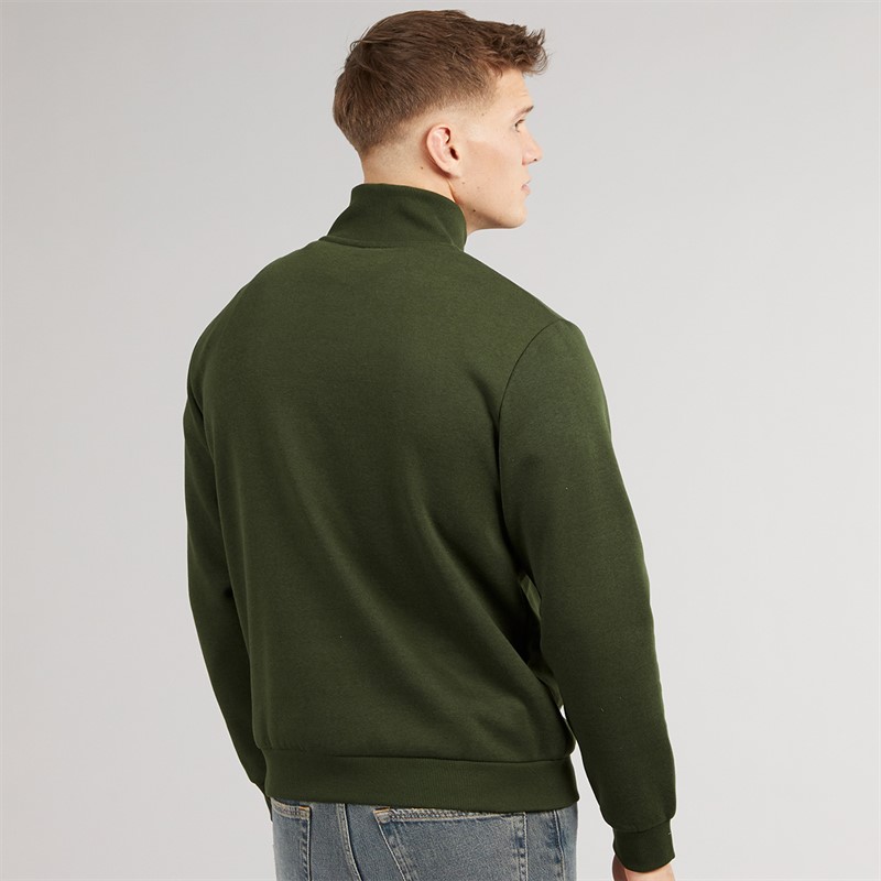JJ REBEL Mens Billie Half Zip Sweatshirt Kombu Green