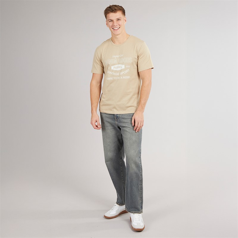 JJ REBEL Mens Vintage Rebel T-Shirt Crockery