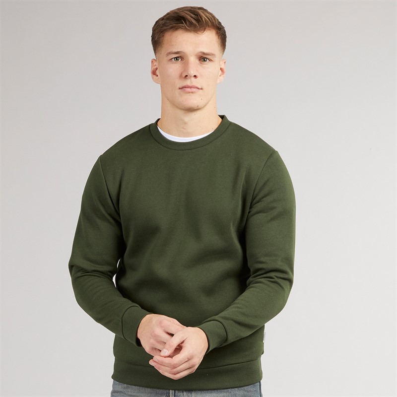 JJ REBEL Mens Base Crew Neck Sweatshirt Kombu Green