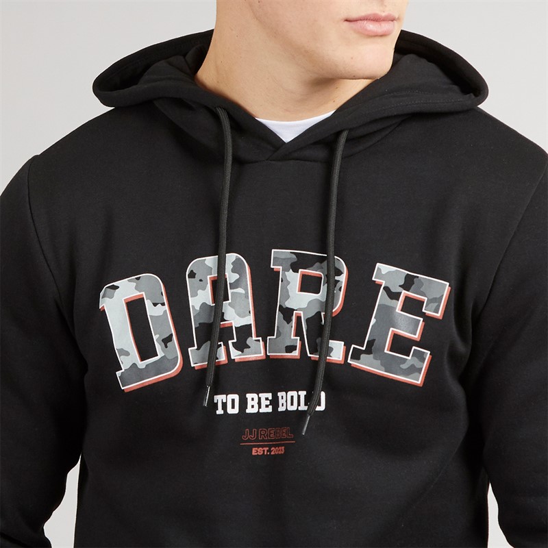 JJ REBEL Mens Hamilton Sweat Hoodie Black