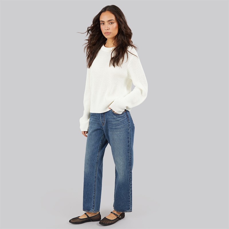 JJ REBEL Womens Jasmine Knit Crew Neck Cloud Dancer