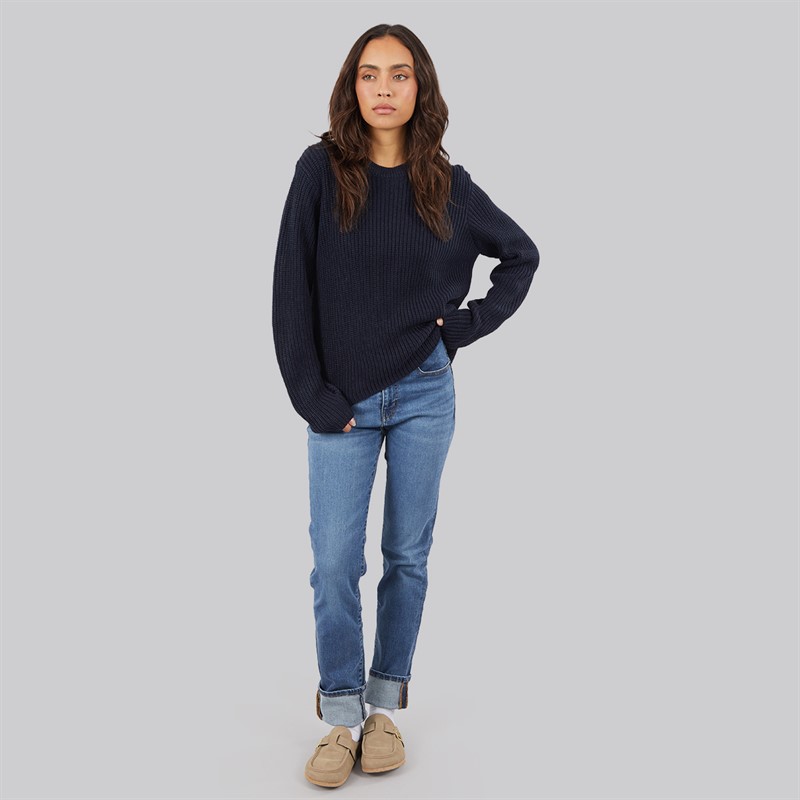 JJ REBEL Womens Jasmine Knit Crew Neck Sky Captain