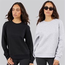 JJ REBEL Womens Two Pack Viola Sweatshirts Black/Grey Marl