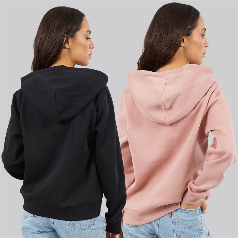 JJ REBEL Womens Two Pack Viola Hoodies Black/Woodrose