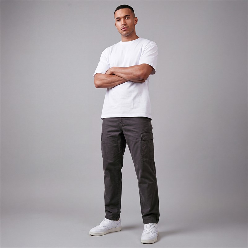 JJ REBEL Mens Carlos Relaxed Cargo Pants Asphalt