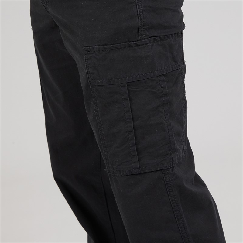 JJ REBEL Mens Carlos Relaxed Cargo Pants Black