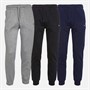 JJ REBEL Mens Three Pack Logo Sweat Pants Light Grey Marl/Sky Captain/Black